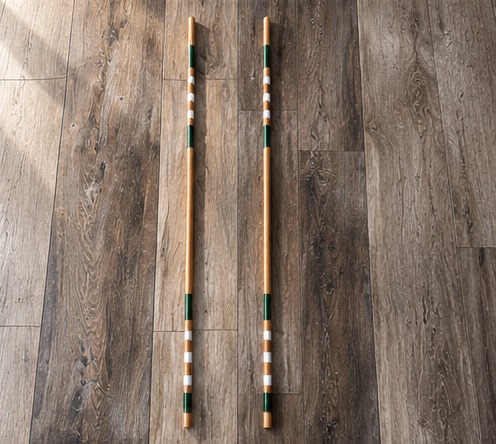 Both alignment sticks laid out side by side